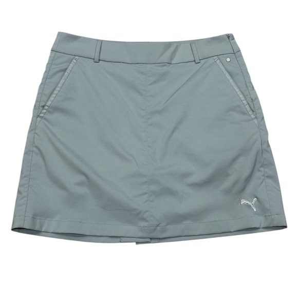 Women’s Puma 6 Small Shorts Skort Skirt Woven Gray Activewear Stretch Pockets - Picture 3 of 10